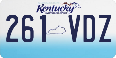 KY license plate 261VDZ