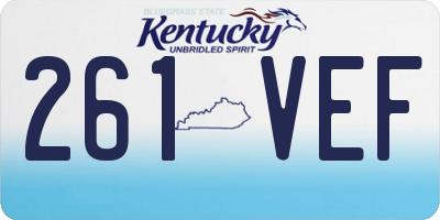 KY license plate 261VEF