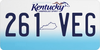 KY license plate 261VEG