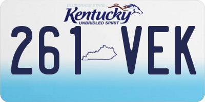 KY license plate 261VEK