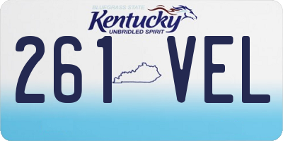 KY license plate 261VEL