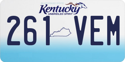 KY license plate 261VEM