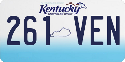 KY license plate 261VEN