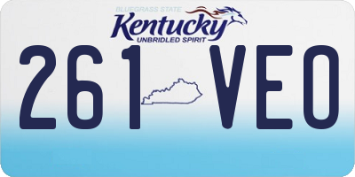 KY license plate 261VEO