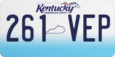 KY license plate 261VEP