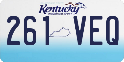 KY license plate 261VEQ