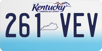 KY license plate 261VEV