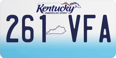 KY license plate 261VFA