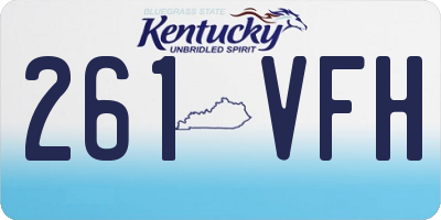 KY license plate 261VFH