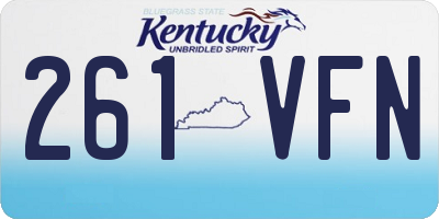 KY license plate 261VFN