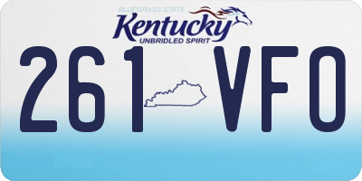KY license plate 261VFO