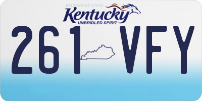 KY license plate 261VFY