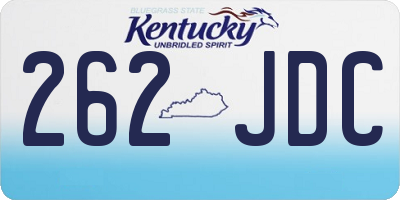 KY license plate 262JDC