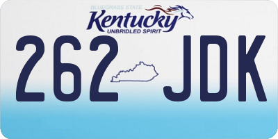 KY license plate 262JDK
