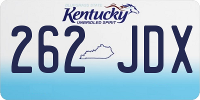 KY license plate 262JDX