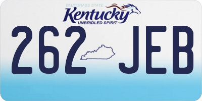 KY license plate 262JEB
