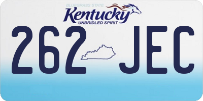 KY license plate 262JEC