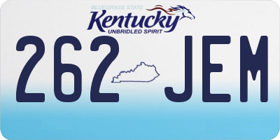KY license plate 262JEM
