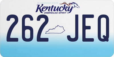 KY license plate 262JEQ