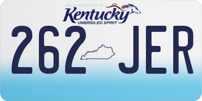 KY license plate 262JER