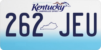 KY license plate 262JEU