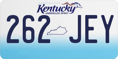 KY license plate 262JEY