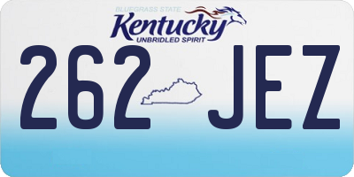 KY license plate 262JEZ