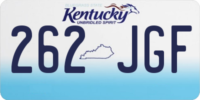 KY license plate 262JGF