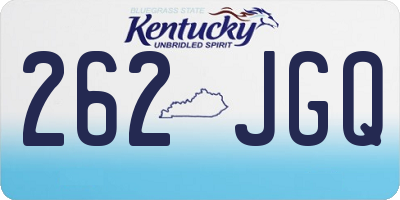 KY license plate 262JGQ