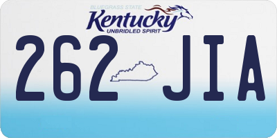 KY license plate 262JIA