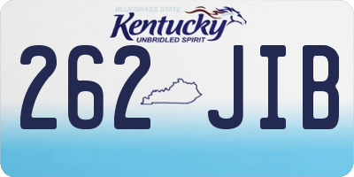 KY license plate 262JIB