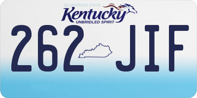 KY license plate 262JIF