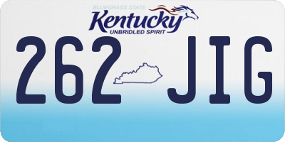 KY license plate 262JIG