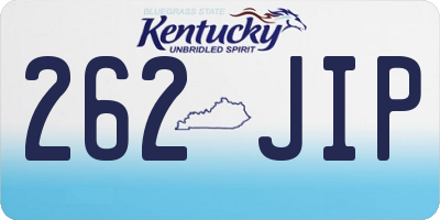 KY license plate 262JIP