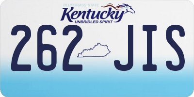 KY license plate 262JIS