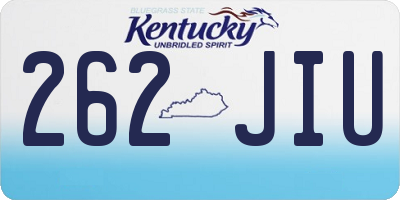 KY license plate 262JIU