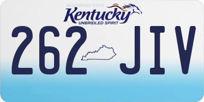 KY license plate 262JIV