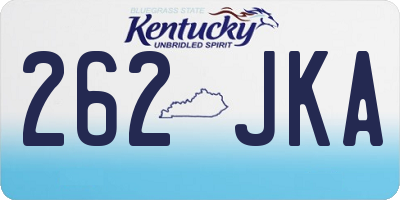 KY license plate 262JKA