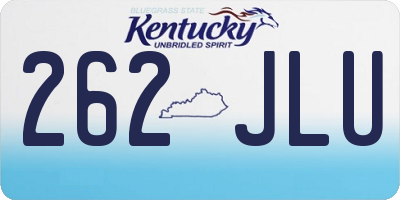 KY license plate 262JLU
