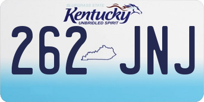 KY license plate 262JNJ