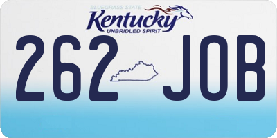KY license plate 262JOB