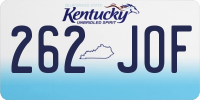 KY license plate 262JOF