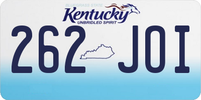 KY license plate 262JOI