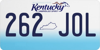 KY license plate 262JOL