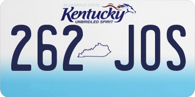 KY license plate 262JOS