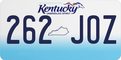 KY license plate 262JOZ