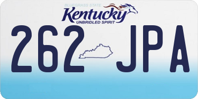 KY license plate 262JPA
