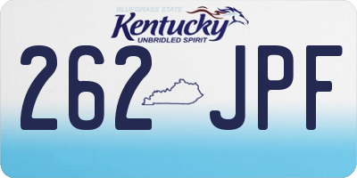 KY license plate 262JPF