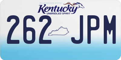 KY license plate 262JPM