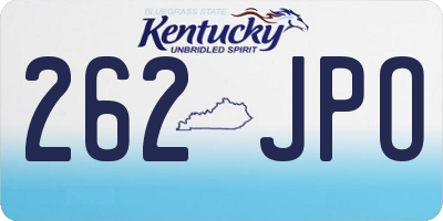 KY license plate 262JPO